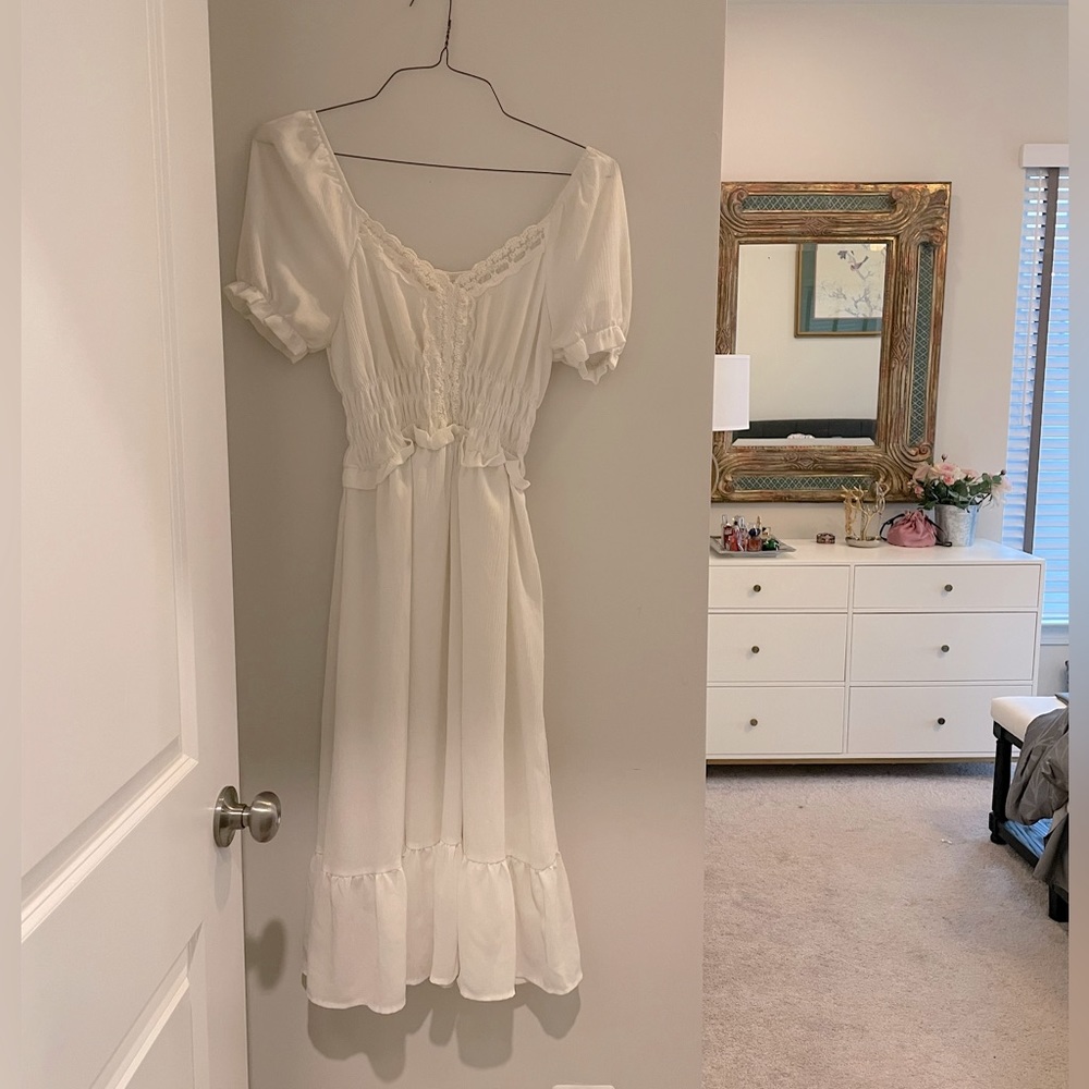 Cottage core white dress